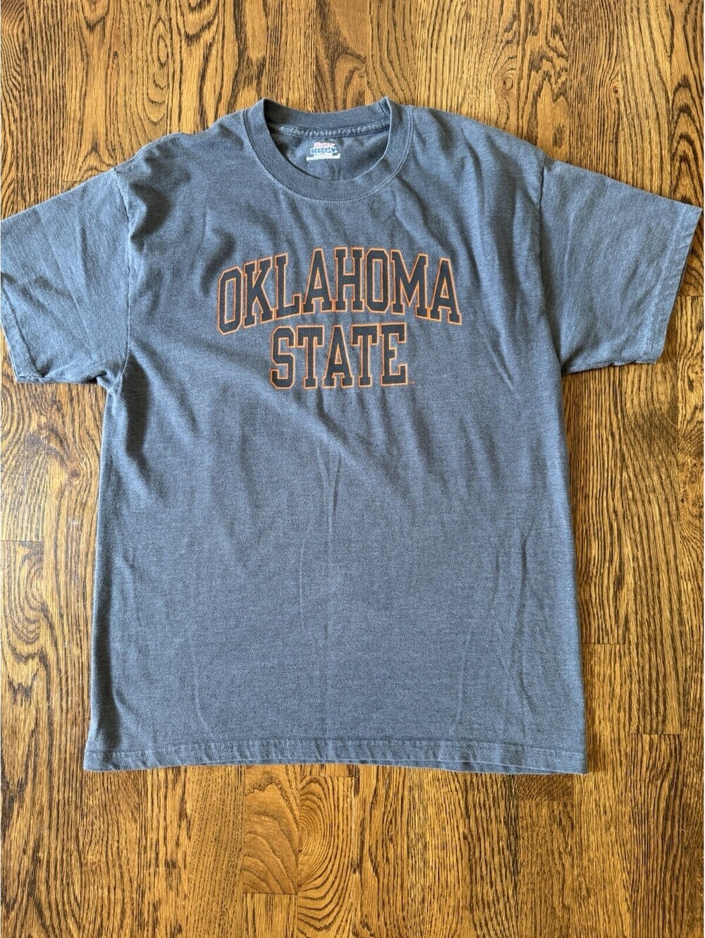 Vintage 90s Hanes Beefy-T Oklahoma State OSU Cowboys Shirt Large Gray USA